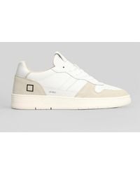 Date - Court 2.0 Basic Sneakers In Beige Suede And Leather - Lyst