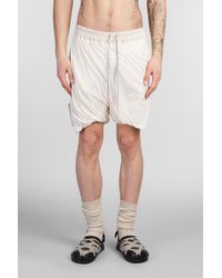 Rick Owens - Dbl Long Boxers Shorts In Beige Cotton - Lyst