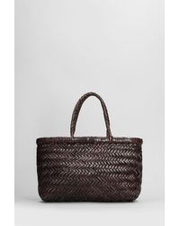 Dragon Diffusion - Borsa a mano Mini Flat Gora Baskt in Pelle Marrone - Lyst