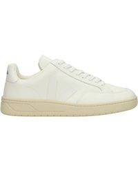 Veja V-12 Sneakers In White Leather