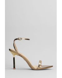 Lola Cruz - Summer Heel 95 Sandals In Gold Leather - Lyst