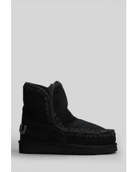 Mou - Eskimo 18 Low Heels Ankle Boots In Black Suede - Lyst