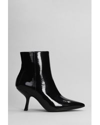 Marc Ellis - High Heels Ankle Boots In Black Patent Leather - Lyst