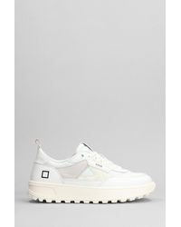 Date - Kdue Sneakers In White Leather And Fabric - Lyst