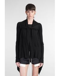 Rick Owens - Tied Medium Wrap Cardigan In Black Wool - Lyst