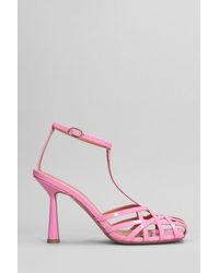 Aldo Castagna - Lidia Sandals In Rose-pink Patent Leather - Lyst