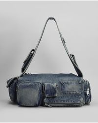Balenciaga - Borsa a spalla Super sling bag s in Cotone Blu - Lyst