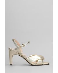 Evaluna - Sandali in Pelle Platino - Lyst