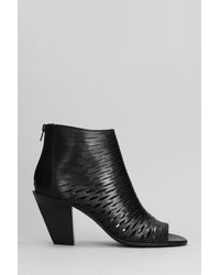 Elena Iachi - High Heels Ankle Boots In Black Leather - Lyst
