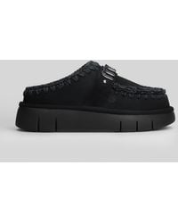 Mou - Bounce Clog Slipper-mule In Black Suede - Lyst