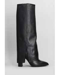 GISÉL MOIRÉ - Teddy High Heels Boots In Black Leather - Lyst