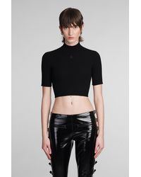 Courreges - T-Shirt in viscosa Nera - Lyst