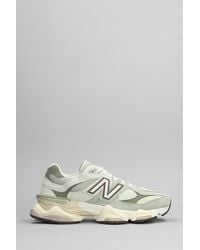 New Balance - 9060 Sneakers In Green Suede And Fabric - Lyst