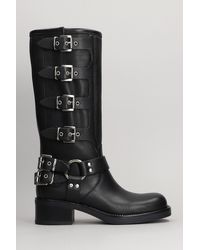 GISÉL MOIRÉ - Windsor Low Heels Boots In Black Leather - Lyst