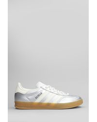 adidas - Sneakers Gazelle Indoor in Pelle Argento - Lyst