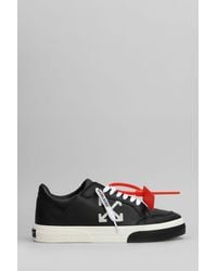 Off-White c/o Virgil Abloh - New Vulcanized Low Sneakers In Black Leather - Lyst