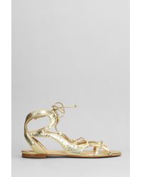 Carrano - Flats In Gold Leather - Lyst