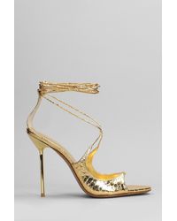 Paris Texas - Loulou Sandals In Gold Leather - Lyst