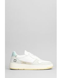 Date - Court 2.0 Sneakers In White Suede And Leather - Lyst