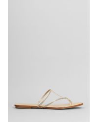 Pedro Garcia - Sandali flats Estee in Raso Beige - Lyst