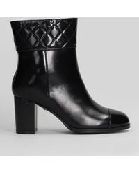 GOLD&ROUGE - Tulli High Heels Ankle Boots In Black Leather - Lyst