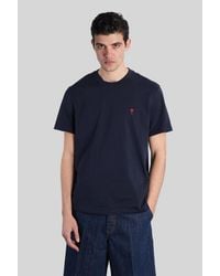 Ami Paris - T-Shirt in Cotone Blu - Lyst