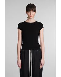 Rick Owens - Cropped Level T T-shirt In Black Polyamide Polyester - Lyst