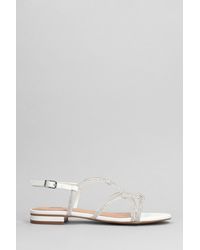 Bibi Lou - Pend Flats In White Leather - Lyst
