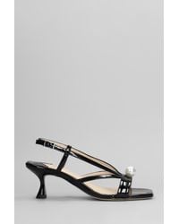 Anna F. - Sandals In Black Patent Leather - Lyst