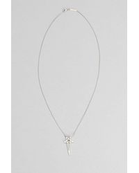 Rick Owens Silver Pentagram Choker Necklace in Metallic for