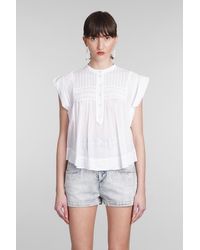 Isabel Marant - Leaza Blouse In White Cotton - Lyst