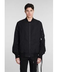 Ann Demeulemeester - Bomber in Cotone Nero - Lyst