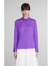 Theory - Shirt In Viola Silk - Lyst