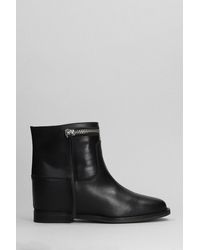 Via Roma 15 - Ankle Boots Inside Wedge In Black Leather - Lyst