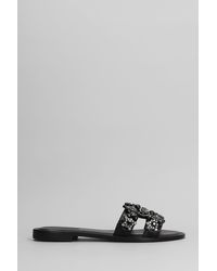 EDDICUOMO - Sandali flats in Pelle Nera - Lyst