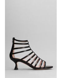 Anna F. - Sandals In Black Leather - Lyst