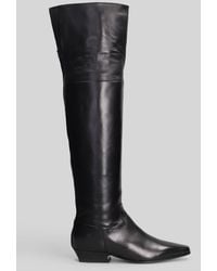 Julie Dee - Low Heels Boots In Black Leather - Lyst