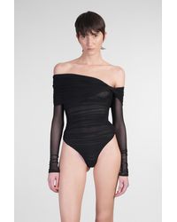 Mugler - Body in Poliammide Nera - Lyst