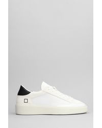 Date - Levante Dragon Sneakers In White Suede And Fabric - Lyst