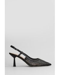 Chantal - Decollete in pelle e tessuto Nero - Lyst