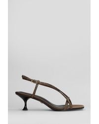 Lola Cruz - Liberty Heel 55 Sandals In Brown Leather - Lyst