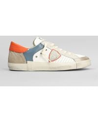 Philippe Model - Sneakers Prsx Low in pelle e camoscio Bianco - Lyst