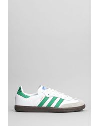adidas - White And Green Samba Og Trainers - Lyst