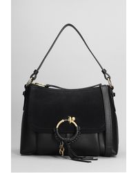 See By Chloé - Joan Small Shoulder Bag In Black Suede And Leather - Lyst