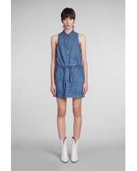 Isabel Marant - Ines Dress In Blue Cotton - Lyst