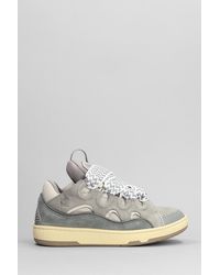 Lanvin - Curb Sneakers In Grey Leather - Lyst
