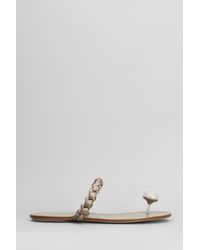 Pedro Garcia - Sandali flats Pipa in Raso Argento - Lyst