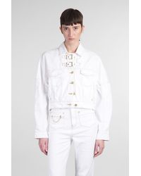 Ganni - Giacche Denim in Cotone Bianco - Lyst