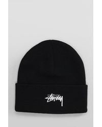 Stussy - Cappello in Acrilico Nero - Lyst