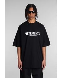 Vetements - T-Shirt in Cotone Nero - Lyst